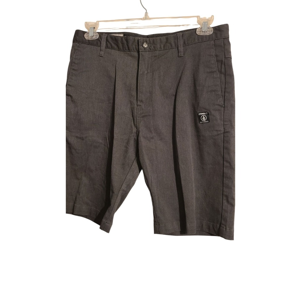 Volcom Logo Mens Gray Vmonty Stretch Chino Shorts NWT Size 32